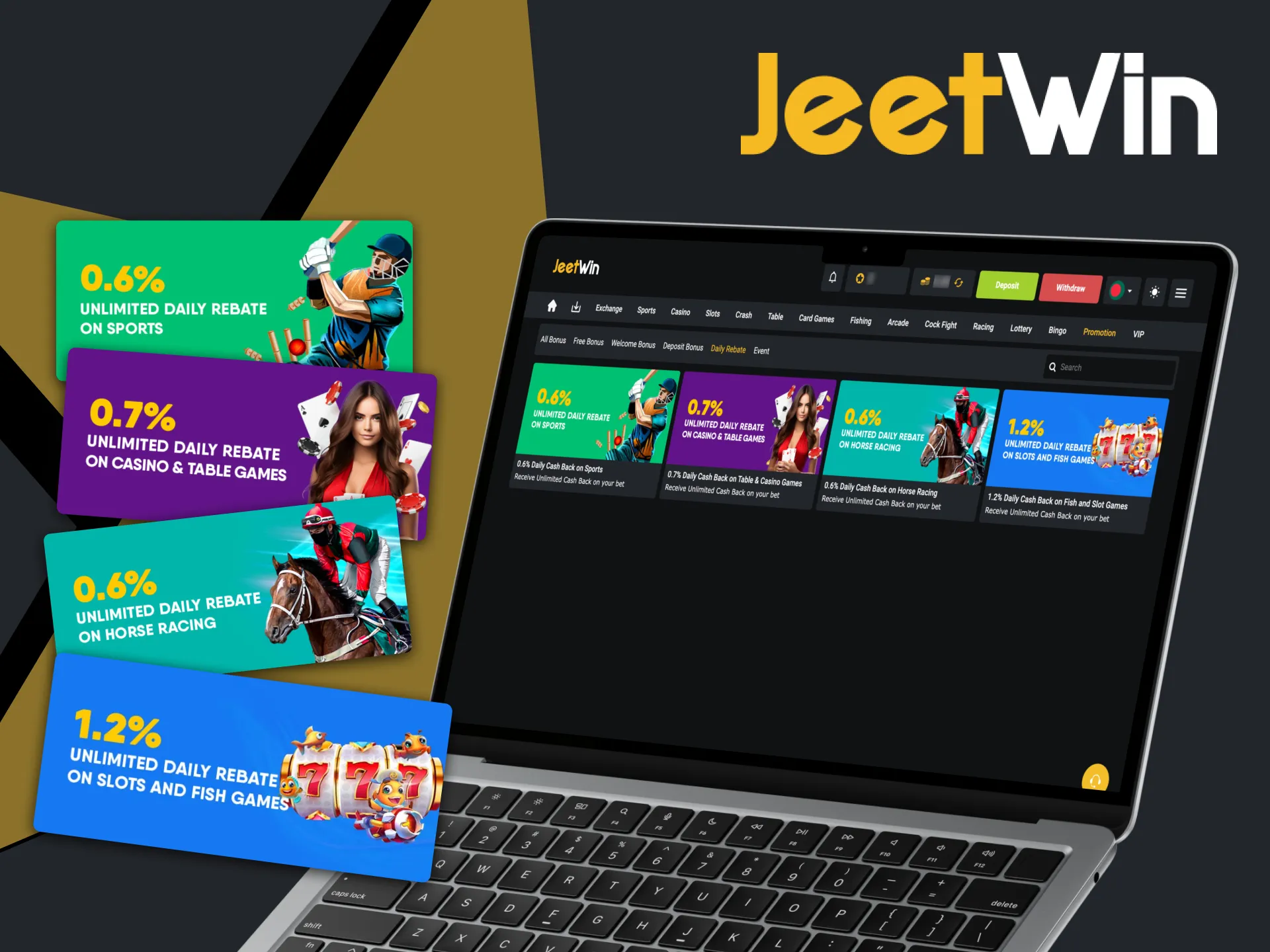 Get daily cashback bonuses at JeetWin.