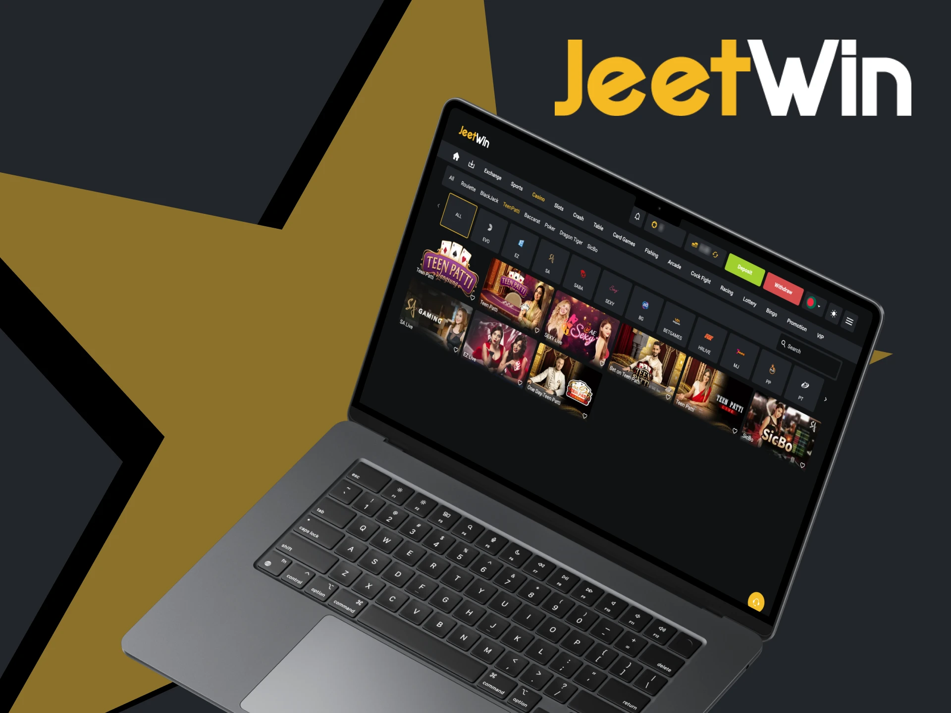 Enjoy a real-time action in live casino games at JeetWin.