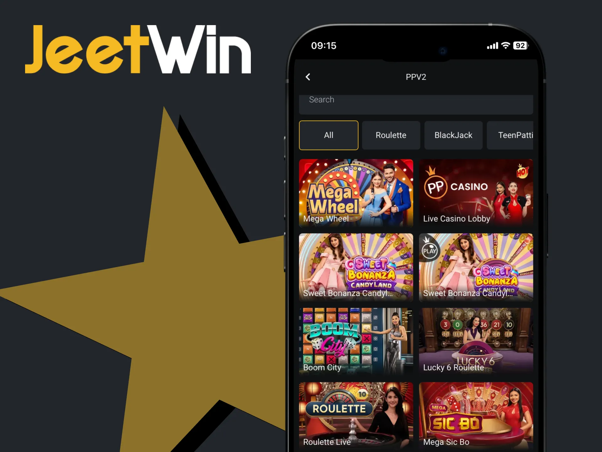 JeetWin makes it easy to play live casino games on your mobile device.