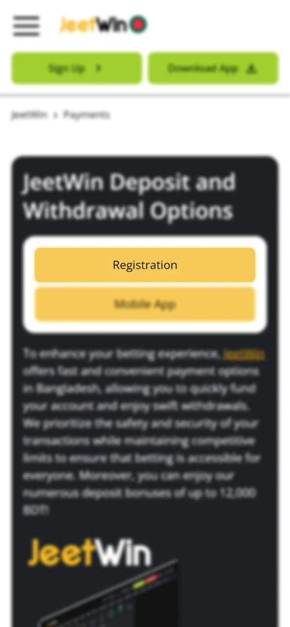 Log in to your JeetWin account or register if you don't already have one.