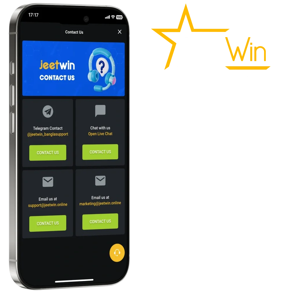 You can contact the JeetWin team at any time.
