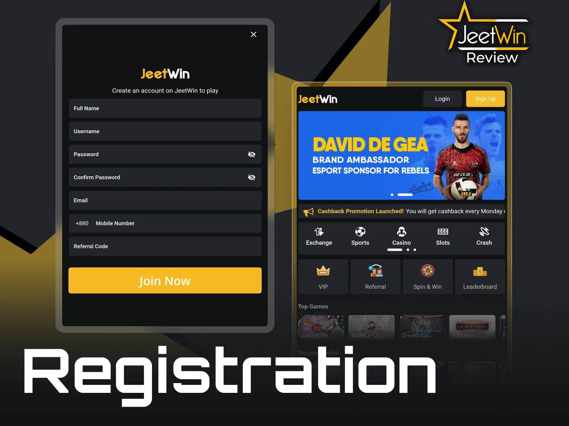You can easily sign up on the official JeetWin app.