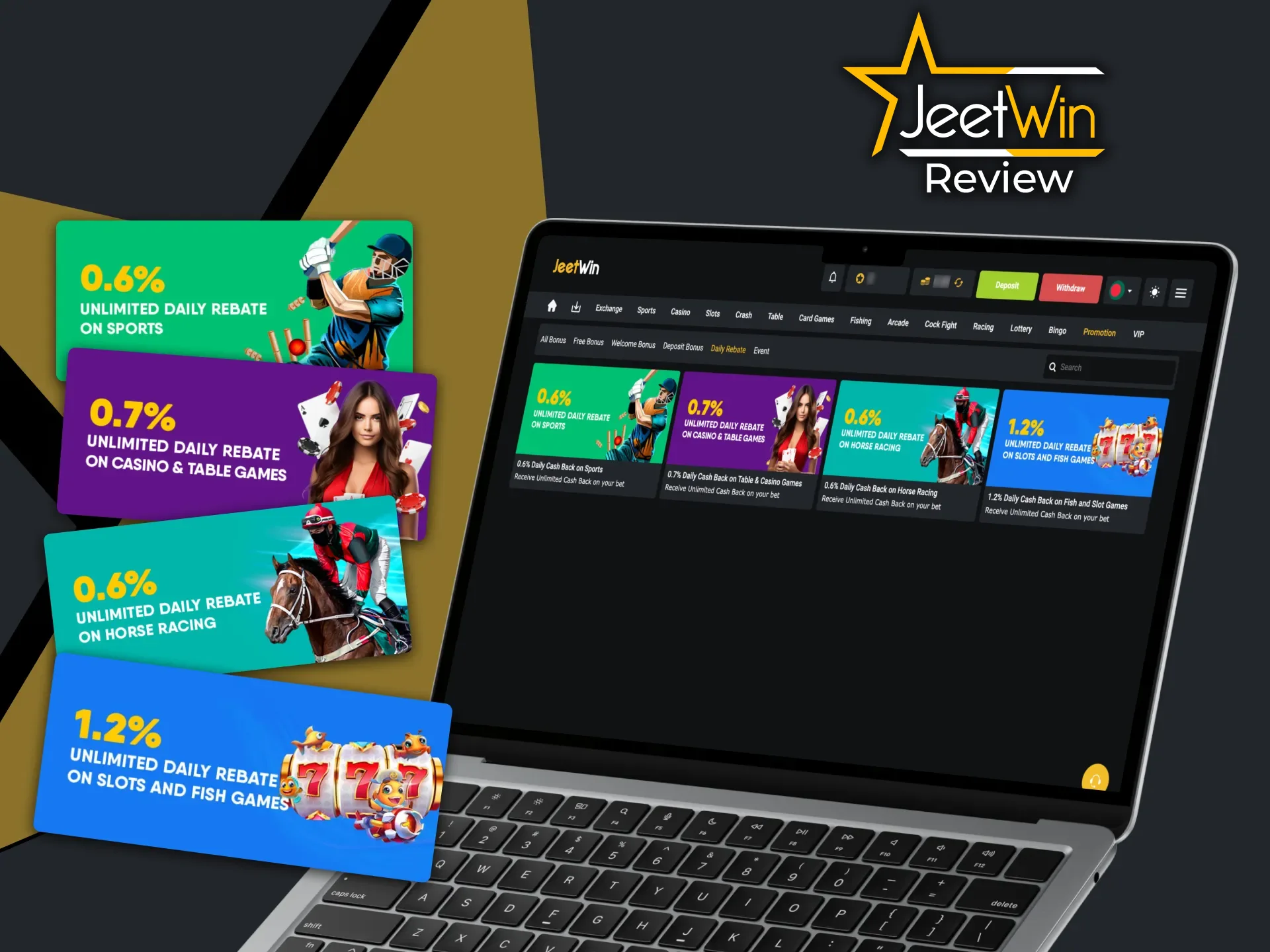 Get daily cashback bonuses at JeetWin.