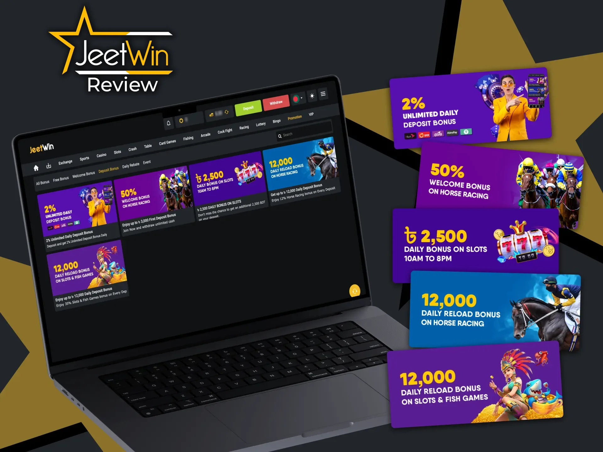 JeetWin provides various deposit bonuses.