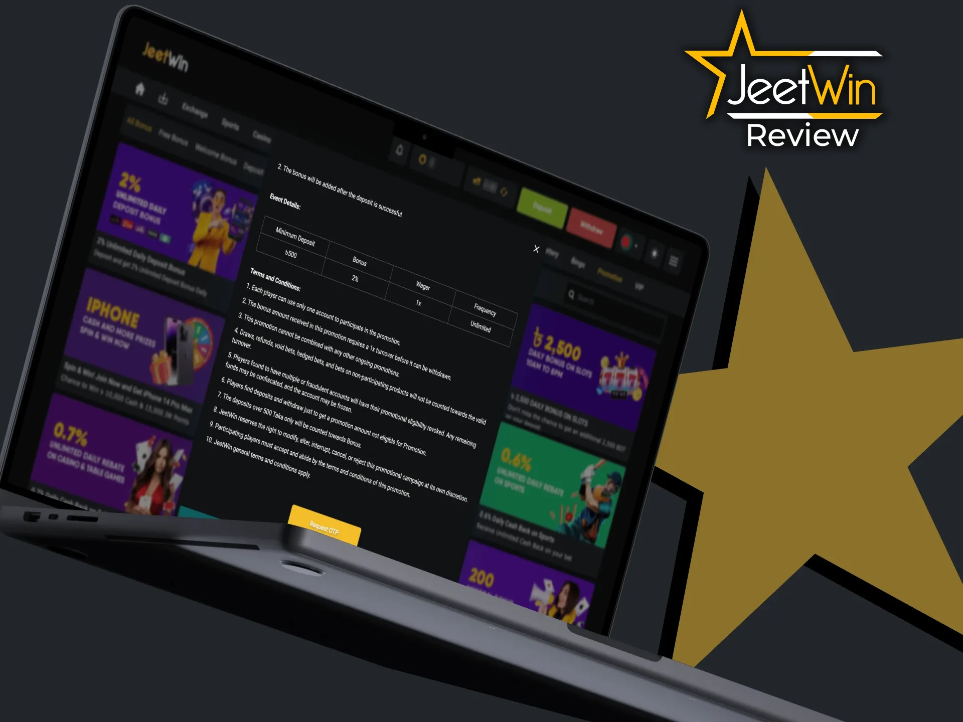 Be sure to follow the terms and conditions of JeetWin bonuses.