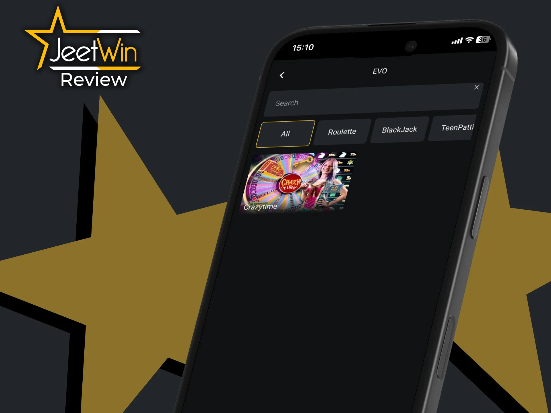 Crazy Time is easily accessible via the JeetWin mobile app.