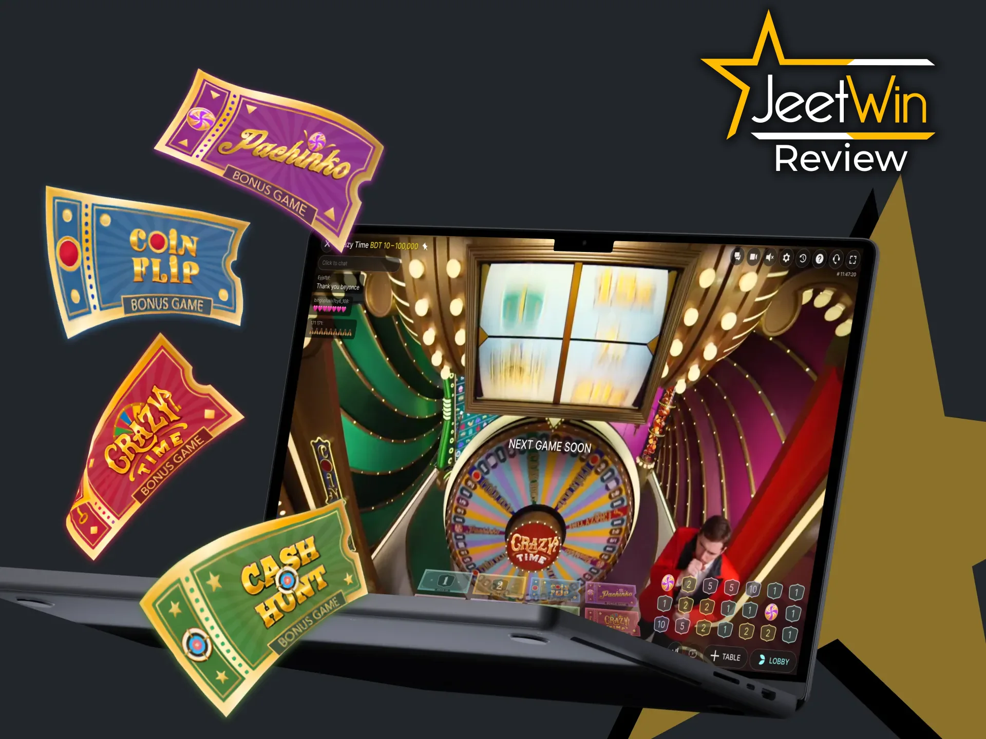JeetWin Crazy Time offers you a complex gameplay system.