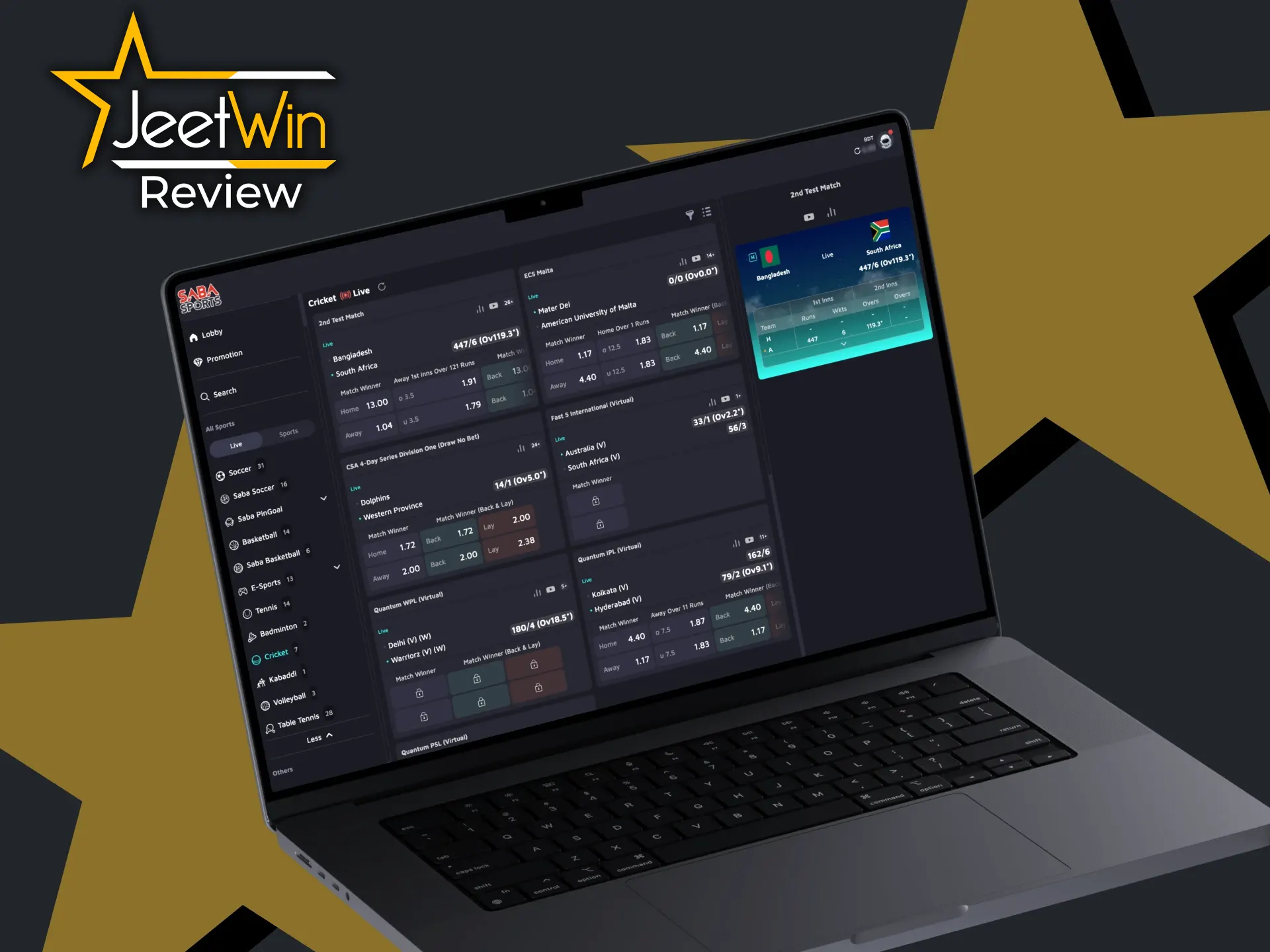 JeetWin offers live betting on cricket.