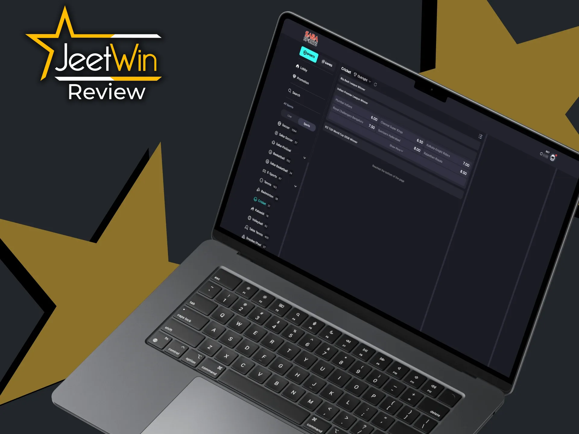JeetWin offers a wide range of betting options on IPL.