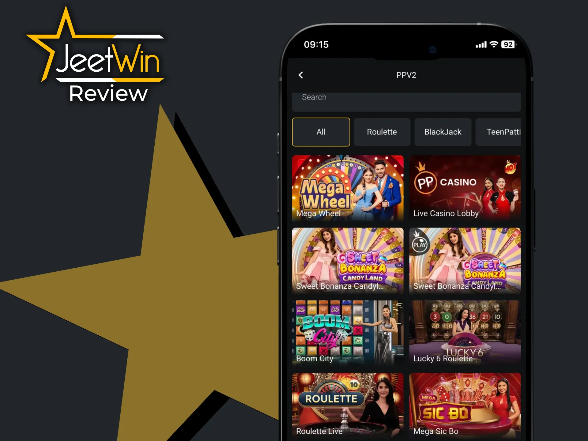 JeetWin makes it easy to play live casino games on your mobile device.