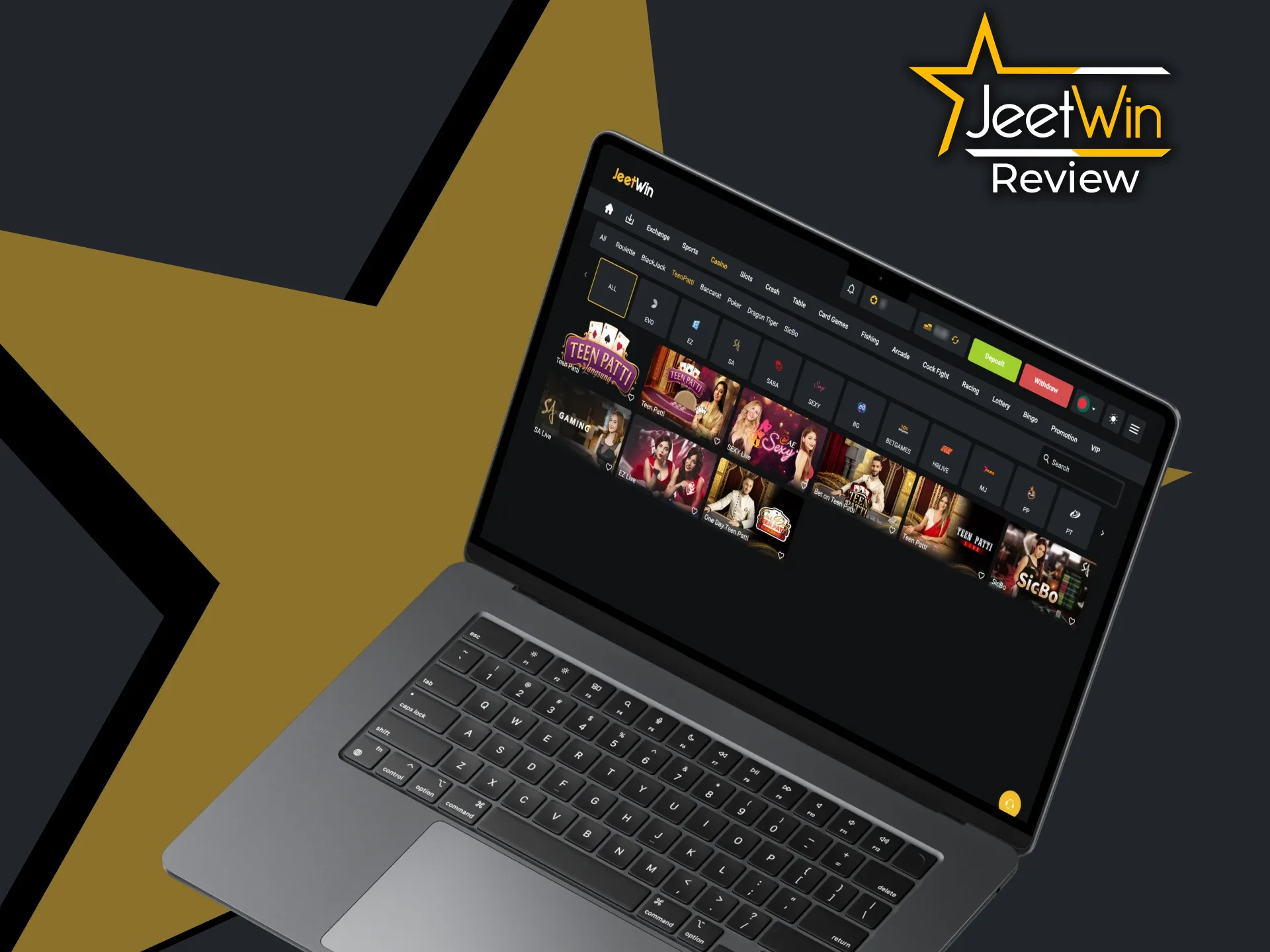 Enjoy a real-time action in live casino games at JeetWin.