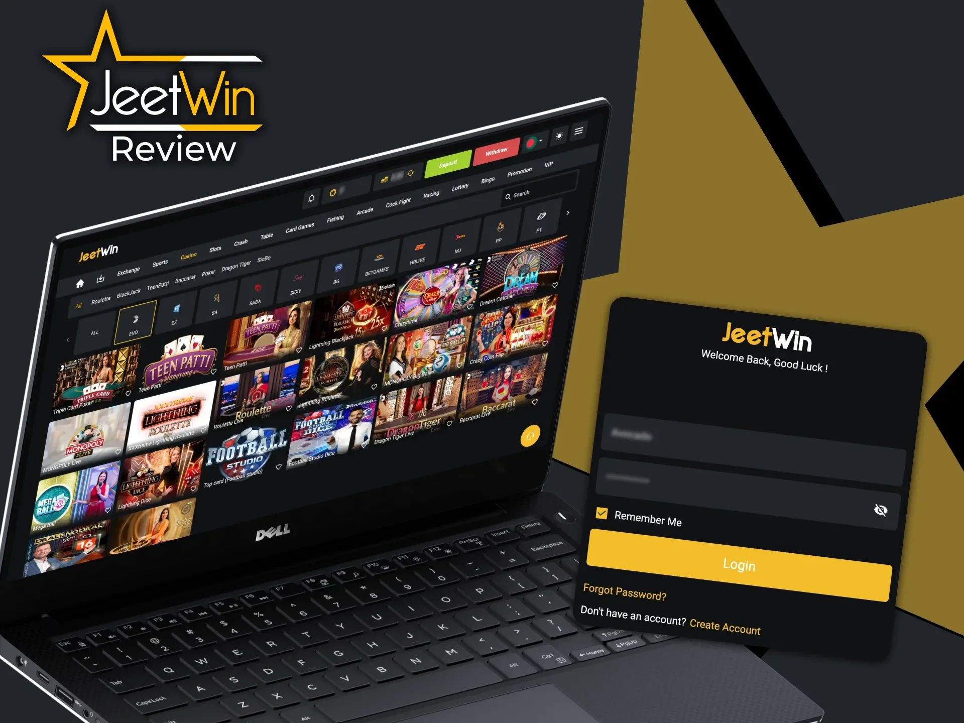 Enter your login and password to log in to JeetWin live casino.