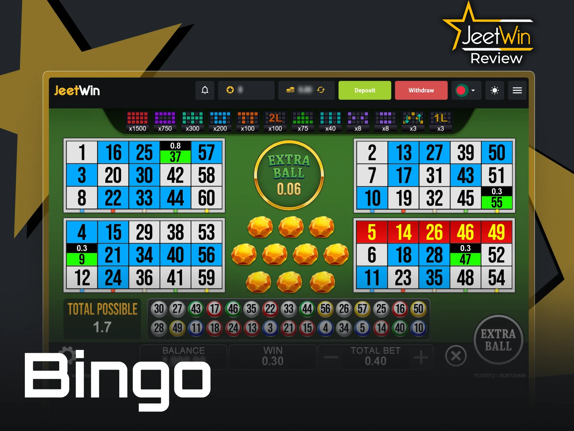 Classic and modern-style bingo games can be played at JeetWin.