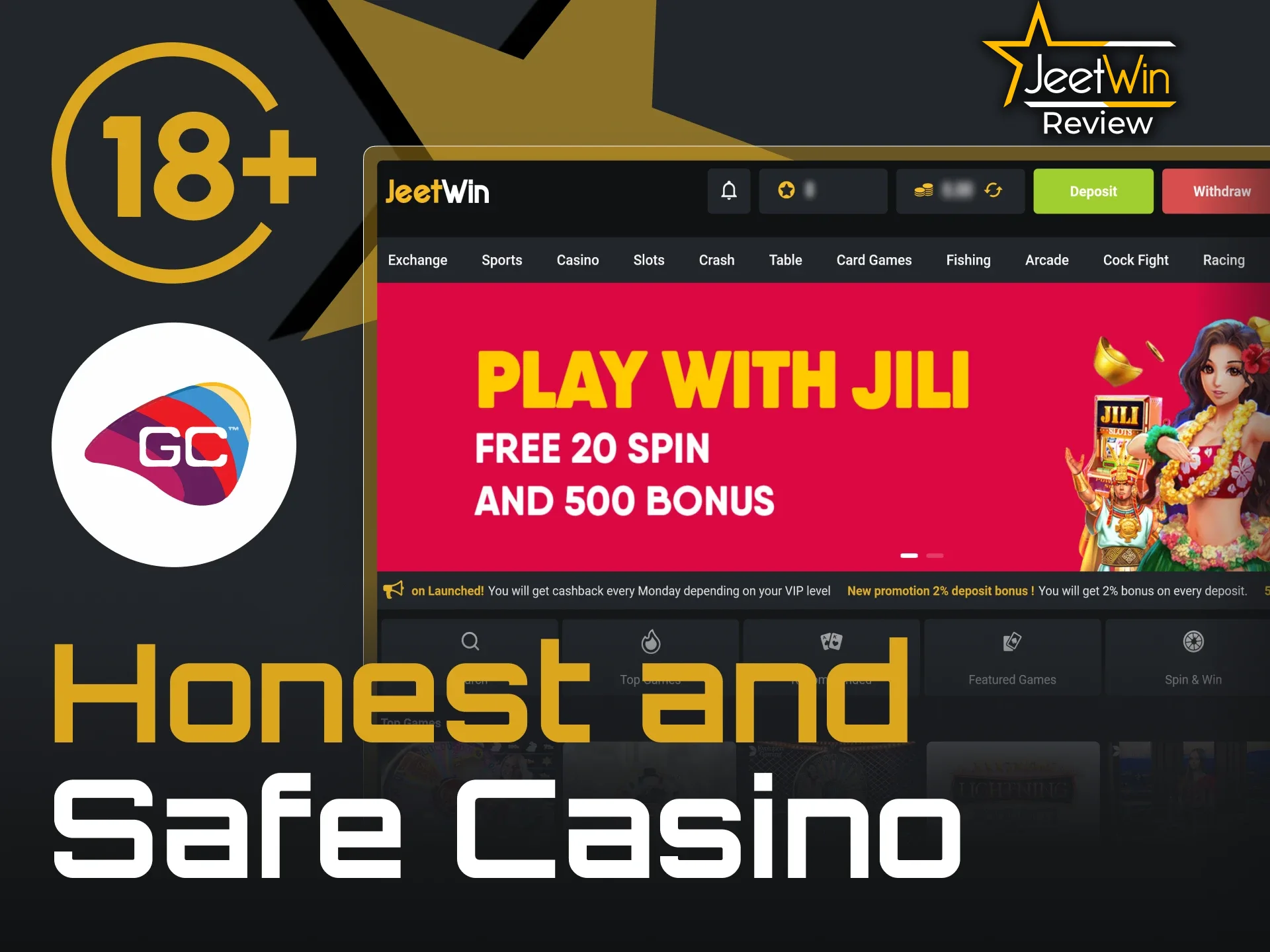 JeetWin Casino operates legally under an official Curacao license.