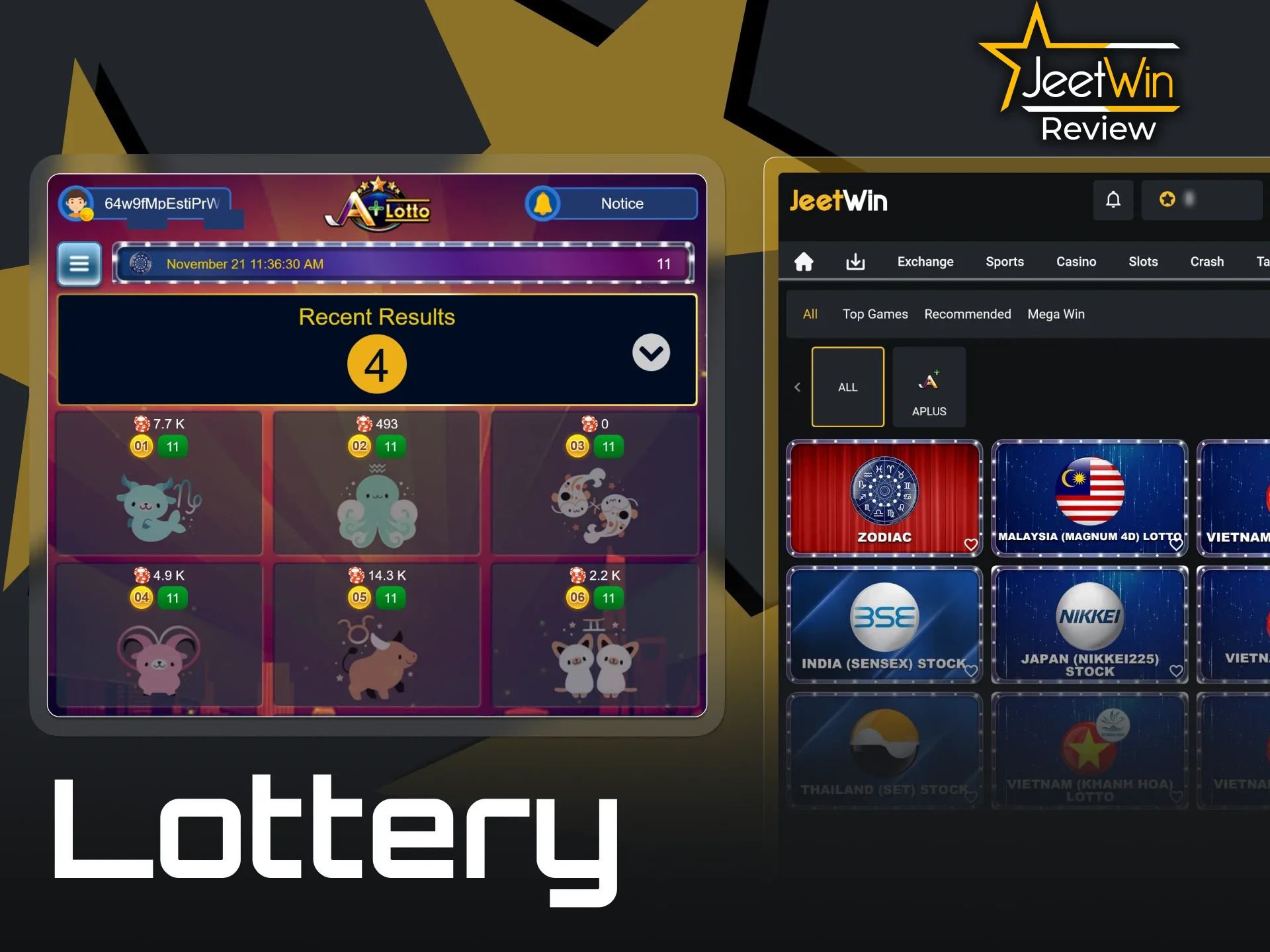 Test your luck with a wide range of lottery games at JeetWin.