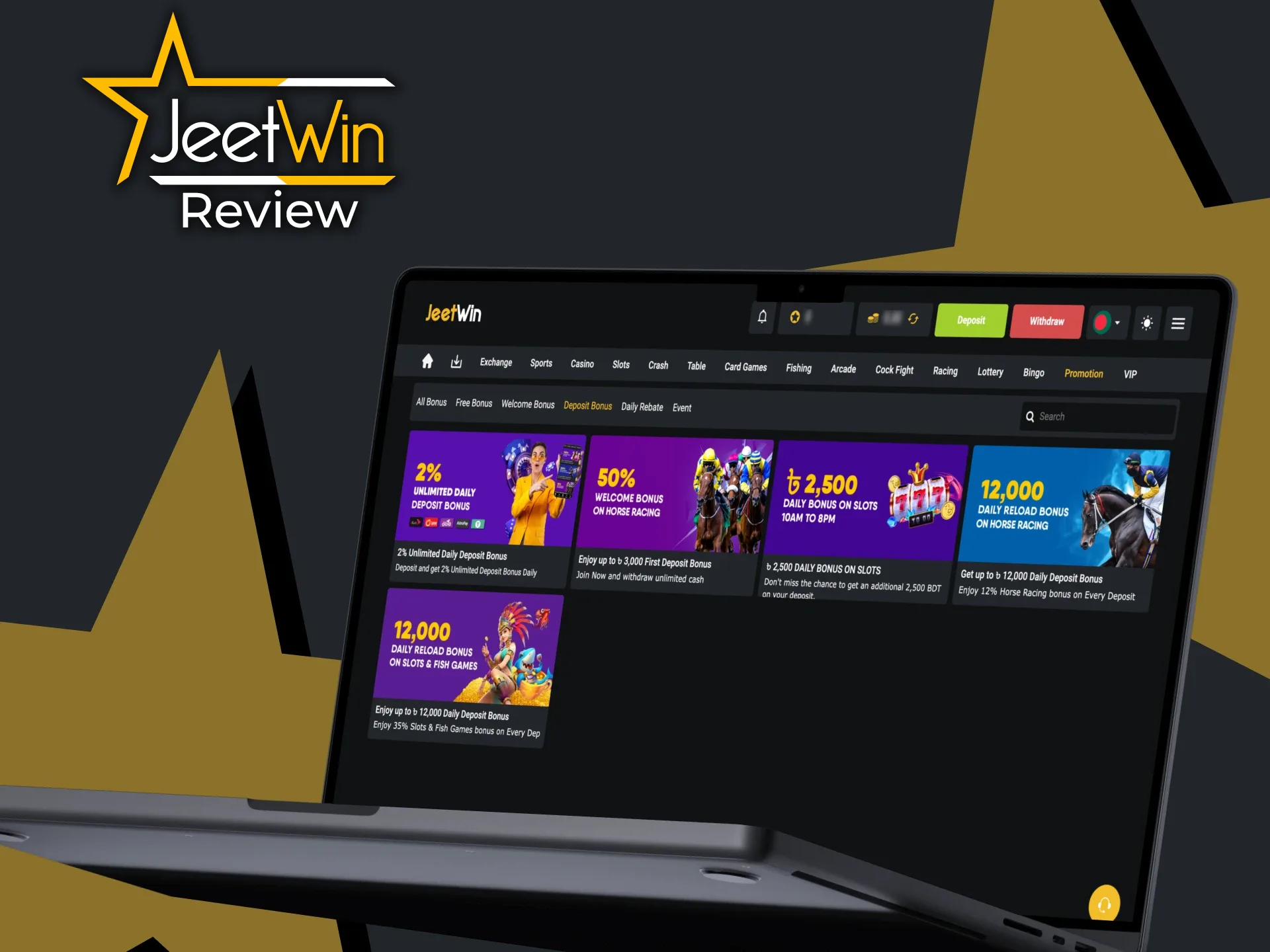 There are exciting deposit bonuses on JeetWin platform.