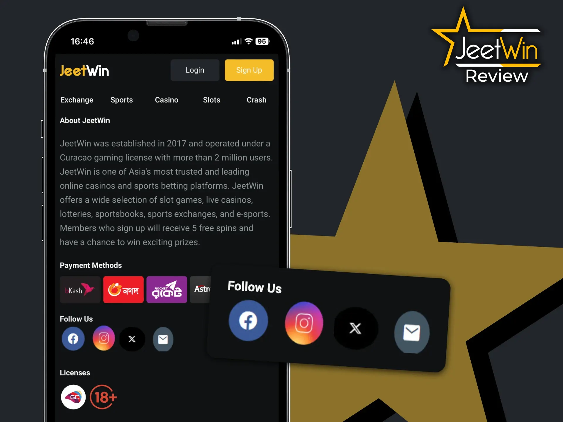 JeetWin has a presence on many social media sites.